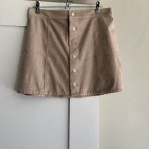 Express - Tan Suede, Button Front Skirt - 10